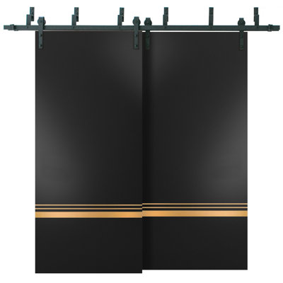 2010 Solid + Manufactured Wood Paneled without Installation Hardware Kit Barn Door