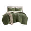 Luxurious Olive Bedding Set, Waffle Knit For Cozy Home