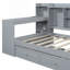 Lit de jour simple en bois avec 3 tiroirs, ports USB et bureau, gris-1404855148