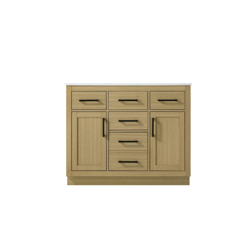Ensemble de meuble-lavabo simple 42 po Ahner, Brun miel