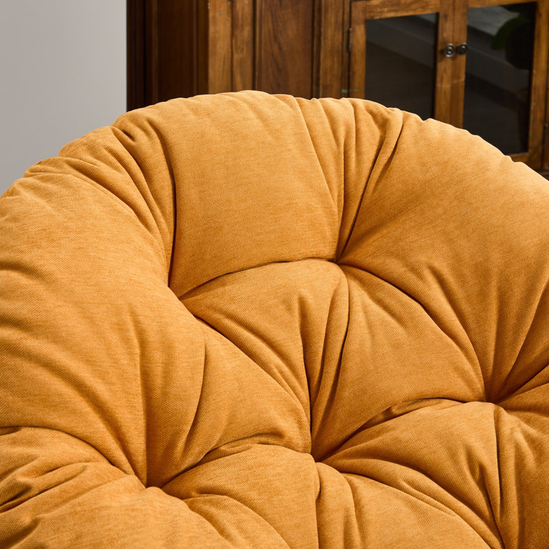 Fauteuil d'appoint pivotant surdimensionné, fauteuil demi-tonneau pivotant à 360 °, fauteuil Papasan pour la chambre à coucher du salon