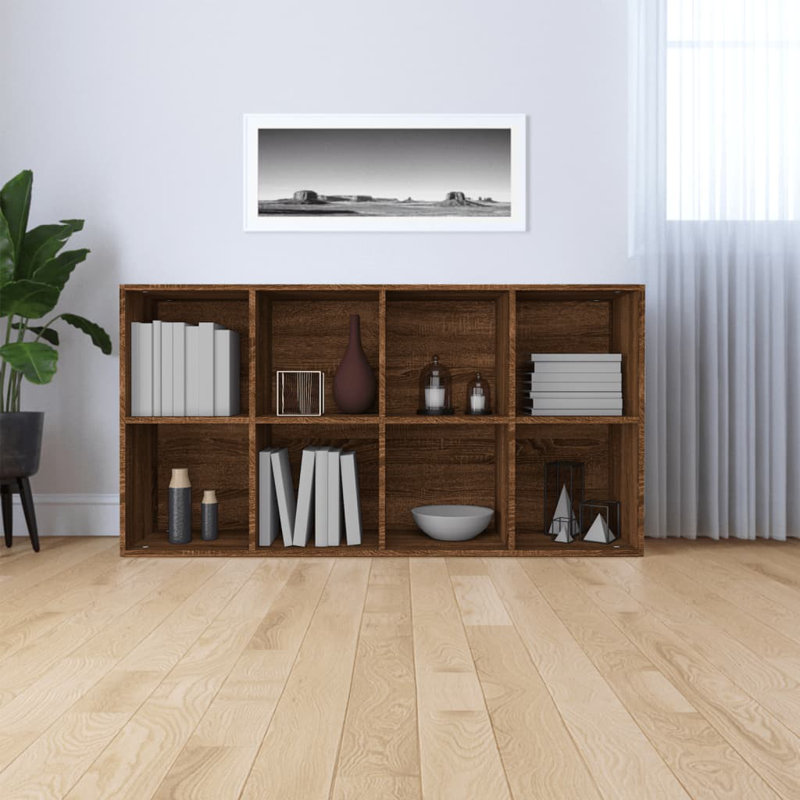 Abelia Bookcase, Brown Oak, (3 Shelves) 114cmH x 36cmW x 30cmD