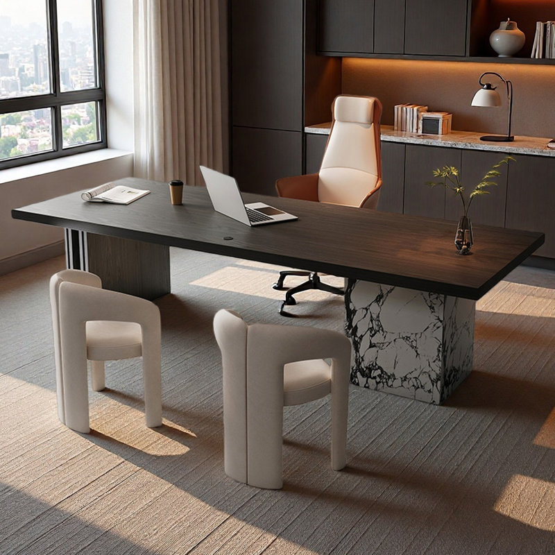 Hashlamoun Computer Desk, 29.53" H x 86.61" W x 31.50" D