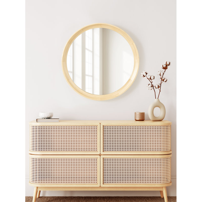 Zoie Wood Mirror, Natural, 24" x 24"