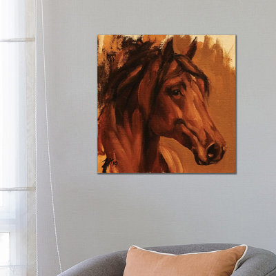 Equine Head Arab Chestnut (study 27) 1 Piece Wall Art on Canvas