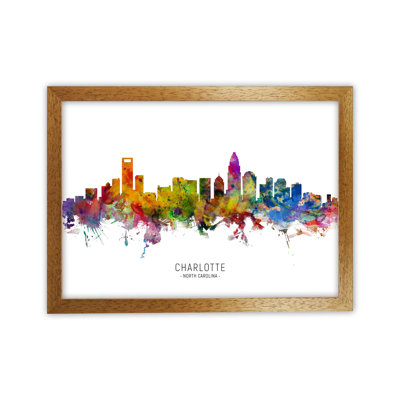 Charlotte North Carolina Skyline by Michael Tompsett - Print