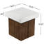 Table d'appoint avec plateau carré, blanc antique et naturel, table polyvalente en oxyde de magnésium, cadre d'aspect naturel et couleurs naturelles, sans assemblage