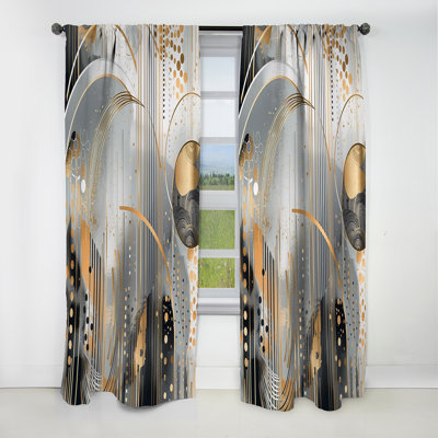 Ayanna - Abstract Marble Marble Blackout Curtain - 1 Panels