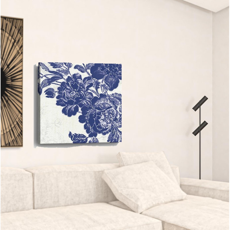 «Blue Toile Rose», impression murale sans cadre