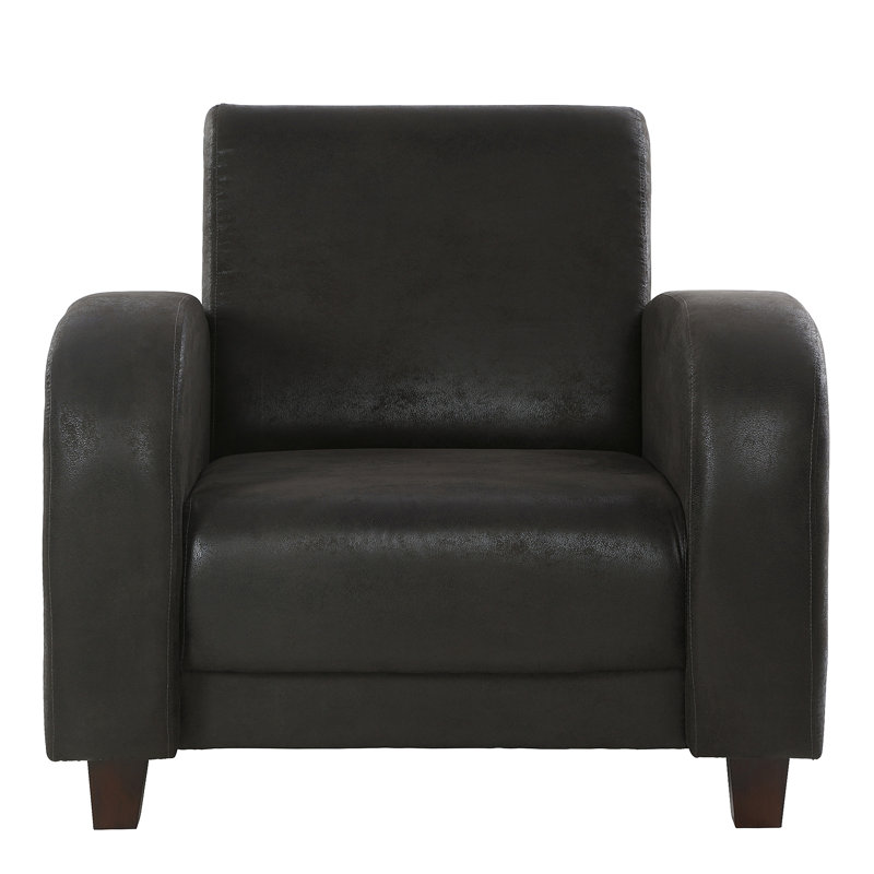 Upholstered Club Chair, Schwarz