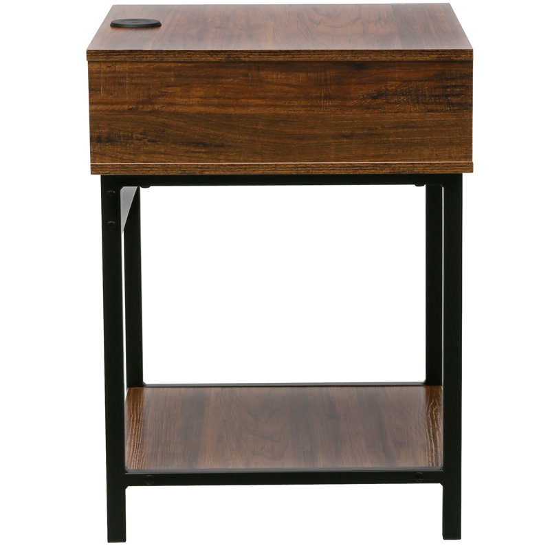 Kila Accent Table with Storage - Versatile Small Table for Home Office, Brown, Black