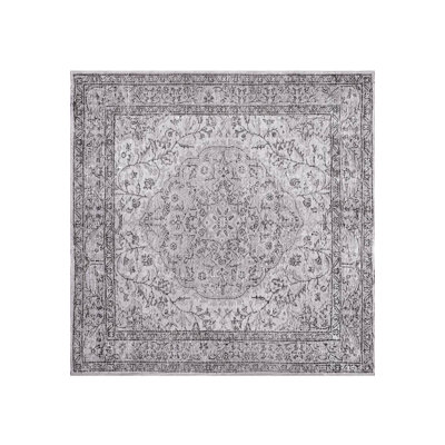 Tapis gris à motif tissé rétro