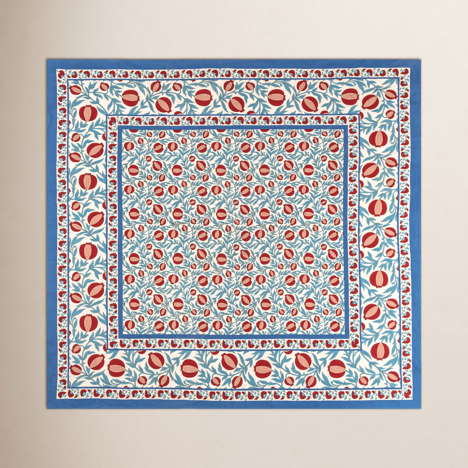 Williston Floral Easter Tablecloth, Red/Blue