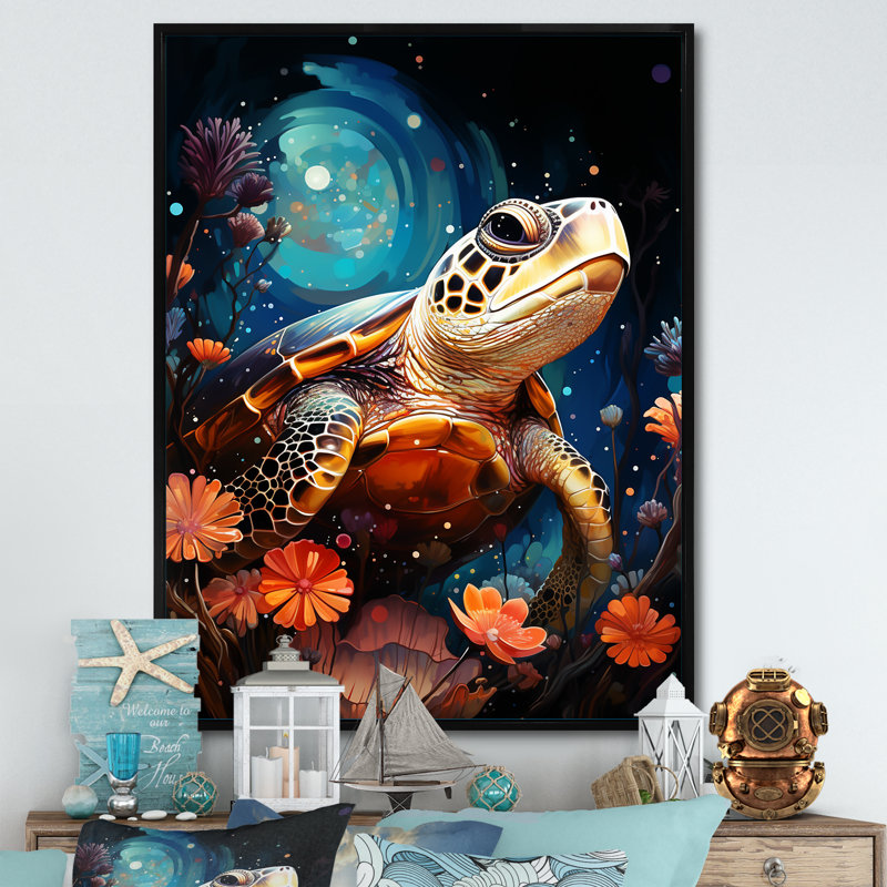 Cosmic Marine Journey I, Cadre flottant noir, H 40 po x l 30 po x P 1,5 po