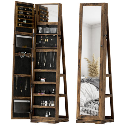 Glass Jewellery Cabinet with Mirror
