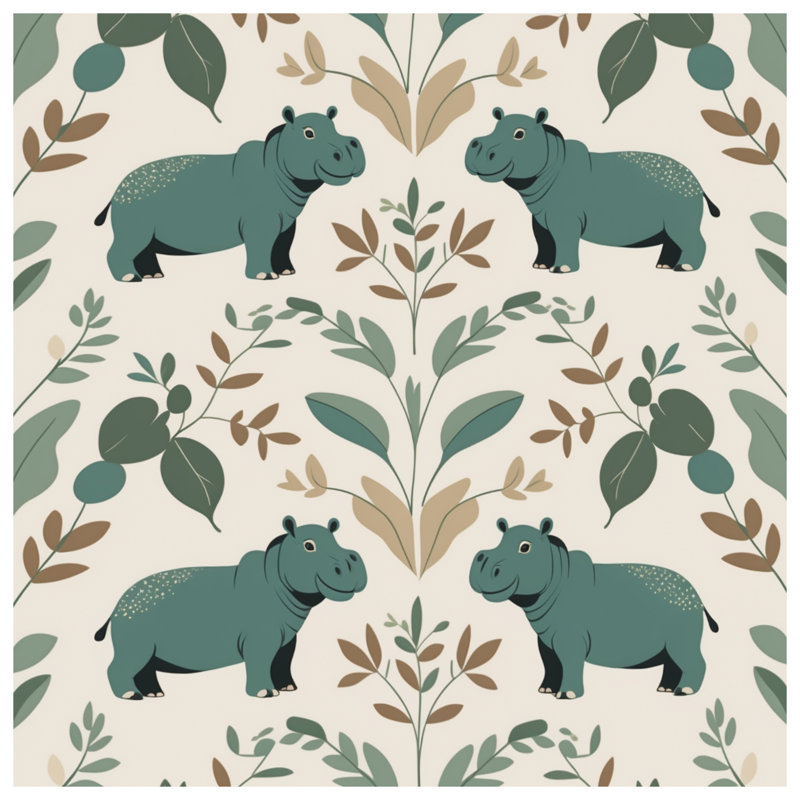 Tapis de bain Hippo, L 34 po x L 21 po