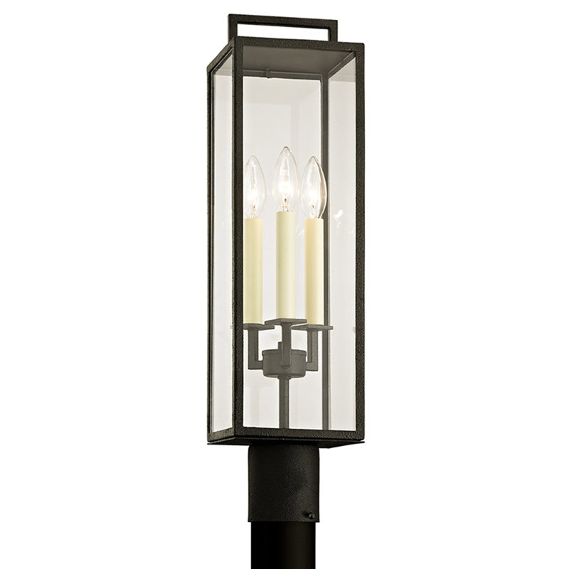 Lampadaire 24 po 3 lumières Beckham, Fer forgé
