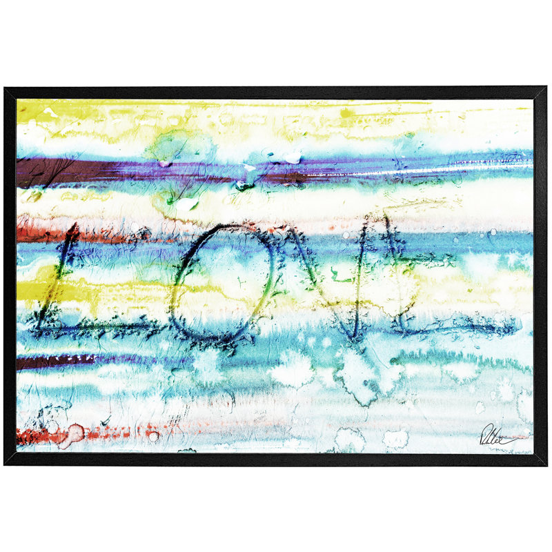 Sand Love - Single Picture Frame Print, Black, 76cm H x 114cm W x 4cm D