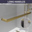 56 à 60 po X 76 po porte de douche coulissante double, 5/16 po verre trempé transparent facile à nettoyer or brossé-103531080