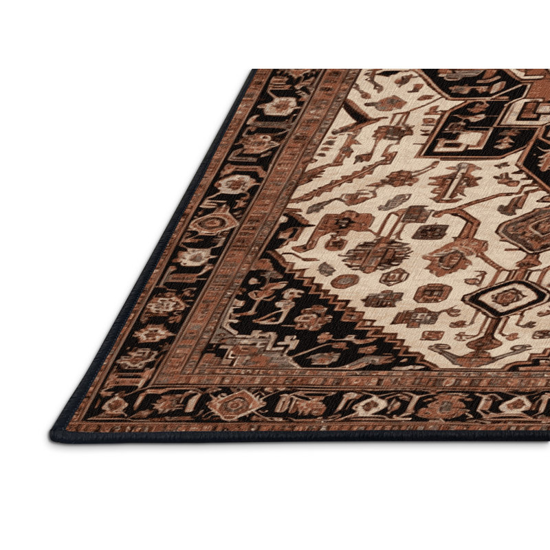 Tapis brun lavable à la machine, Rectangle 8 pi x 12 pi