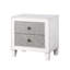 Table de chevet rustique grise et blanche avec rangement pratique