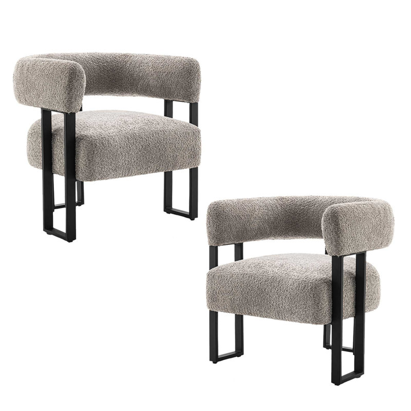 Fauteuil d'appoint à oreilles Macao, Gris clair