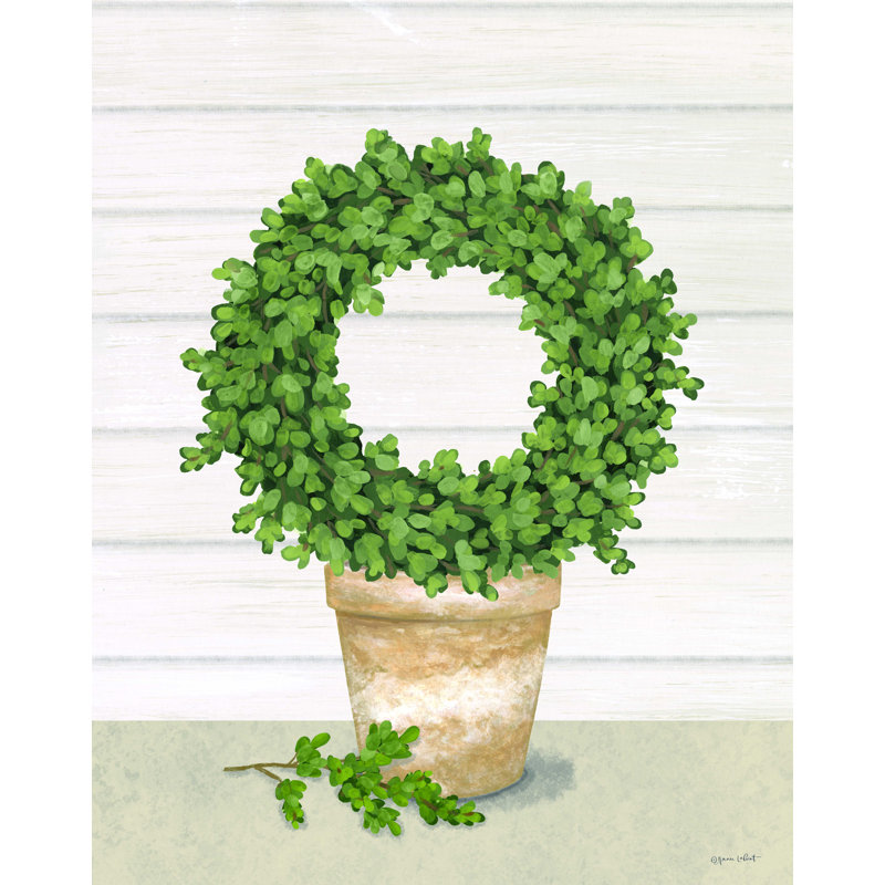 Couronne de buis en pot par Annie Lapoint - impression sur toile tendue, H 48 po x l 36 po