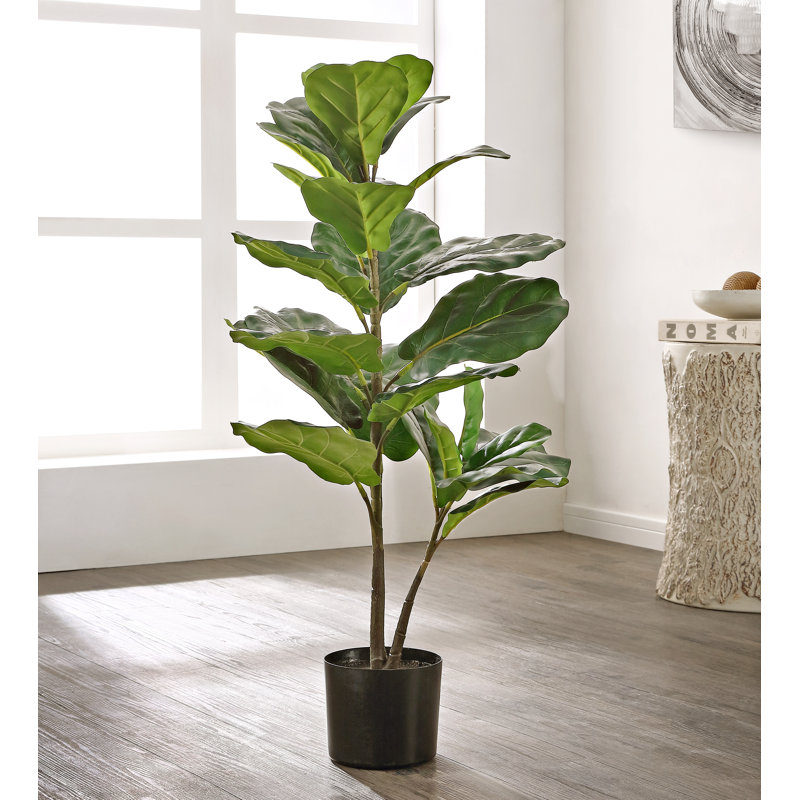 35.83'' Faux Fiddle Leaf Fig Tree in Freestanding