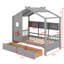 Lit maison avec tiroirs, tablette de rangement-1865102780
