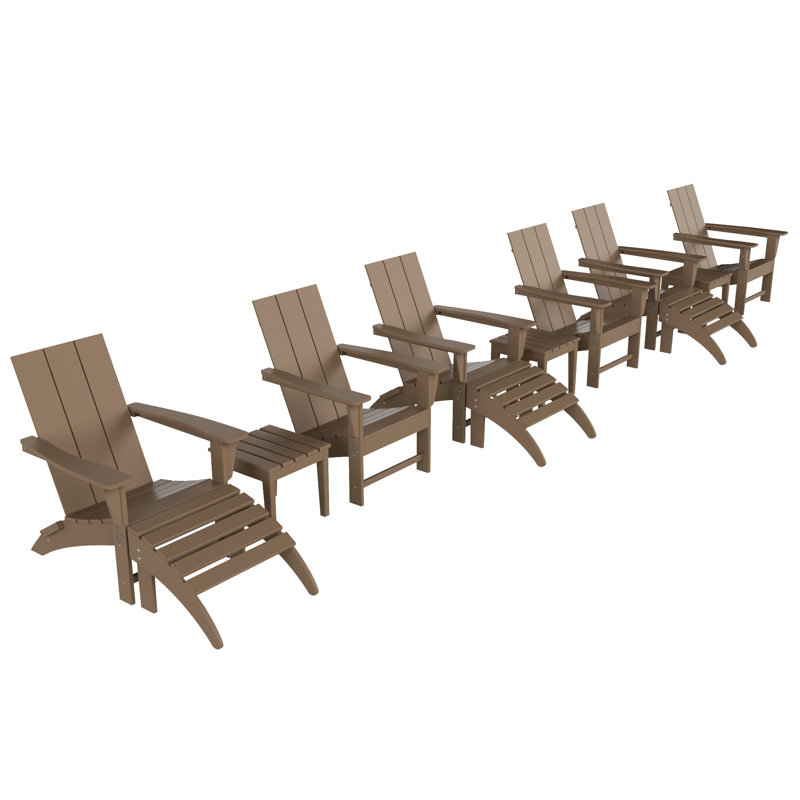 Joubert 6 - Person Patio Conversation Set, Weathered Wood