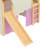 Full Size House Loft Bed With Sills And Tents, Solid Wood Loft Bed With Ladders And Slide, Chic Design With Lights, No Box Spring Needed, Natural+pink-2114181132-2114181130