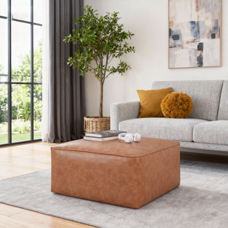 Repose-pieds en cuir synthétique Modern Elegance