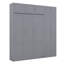 Grand lit escamotable mural avec rangement, lit pliable peu encombrant avec armoire supérieure, tablettes et garde-robe, conception multifonctionnelle-121887151