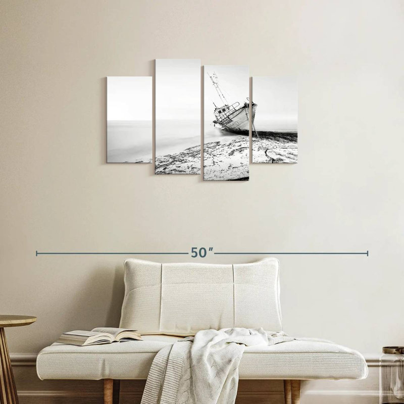 Mehar le naufrage monochrome, H 22 po x l 36 po