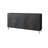 Distressed Black Lacquered Wooden Sideboard Buffet Cabinet With 4 Doors, Storage For Living Room, Entryway, Kitchen | Gift Idea