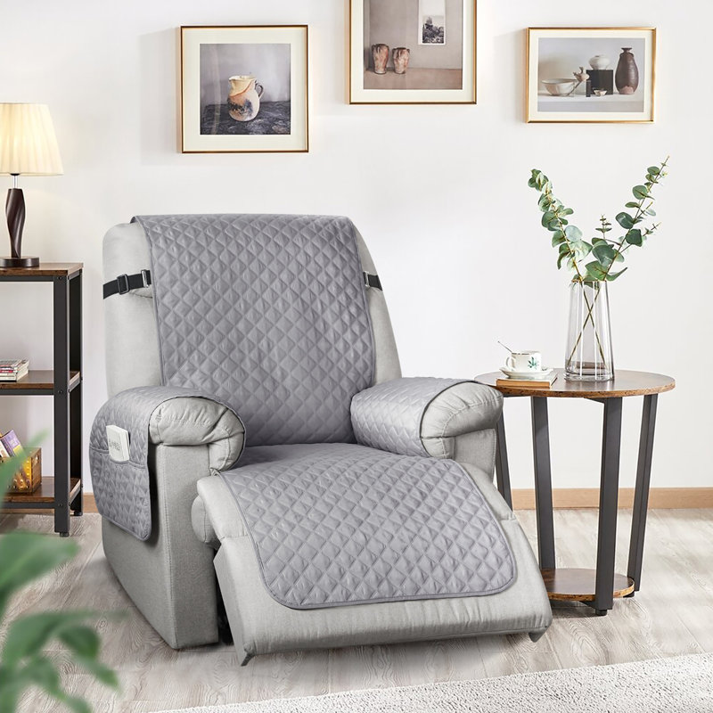 Housse de protection pour fauteuil inclinable Kyrstie, Microfibre gris clair