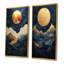 Lune d'or sur paysage côtier liquide I - Collection d'art mural 2 panneaux fantaisie-1243268892-1243268891