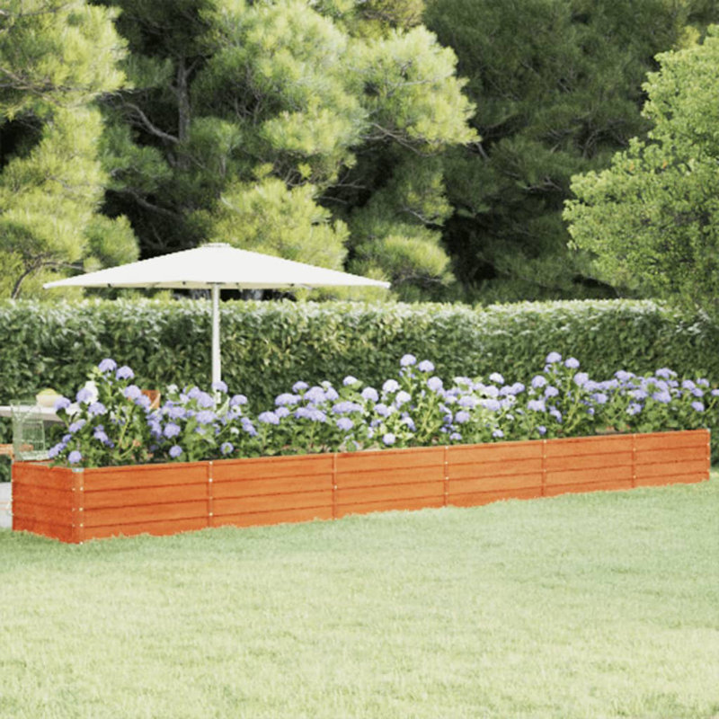 Atonya Garden Raised Bed Rusty Corten Steel, 45cm H x 600cm W x 80cm D