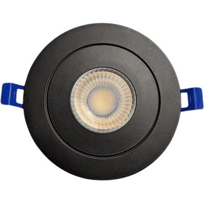 3-Inch Black Gimbal Recessed Slim LED Pot Ceiling Light with Junction Box, Dimmable 5000K Cool White, 7W (60W Equivalent) 560LM High Brightness, Damp Rated LED Ceiling Downlight, IC Rated (1-Pack)