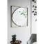 Miroir coquelicot 32 x 1 x 32 po avec cadre en métal doré, miroir de style bureau, faisant briller les salons