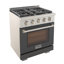 KUCHT Professional 30 po 4,2 pieds cubes Cuisinière au gaz propane et four à convection en gris ciment avec brûleurs True Simmer-97805567-97805566