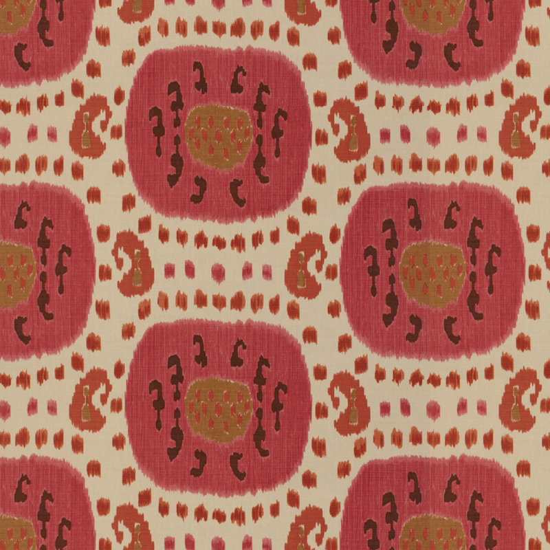 Les Alizes Samarkand Cotton Blend Performance Fabric, Dusty Rose/Rust
