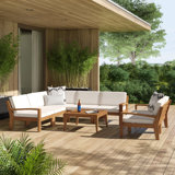 Streetman Acacia 6 - Person Modular Patio Conversation Sets with Cushions