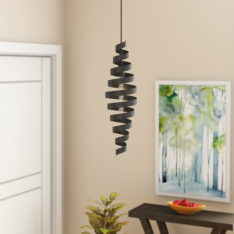 Luminaire suspendu géométrique 1 lumières unique, H 17 po x l 6 po x P 6 po