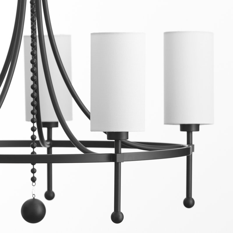 Lee Boulevard 5 Light Bead Chandelier | Matte Black, Matte Black