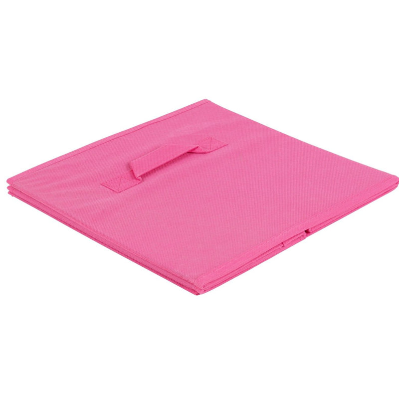 Rebrilliant Fabric Decorative Bin, 27cm H x 27cm W x 27cm D, Dark Pink