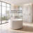 41" Round Modern Japanese Freestanding Deep Soaking Solid Surface Stone Resin Bathtub with White Matte Finish-123515528