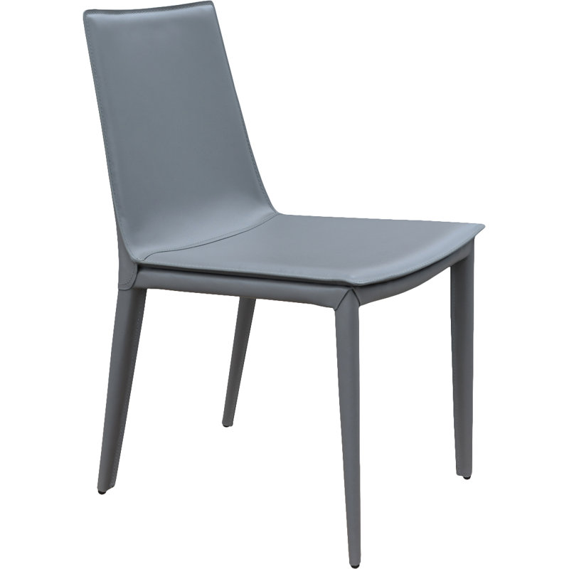 Tiffany Dining Chair, Gray Bonded Leather