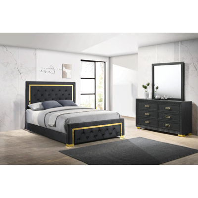 Kezion 3-1_Giovanna Upholstered Tufted Panel Bedroom Set