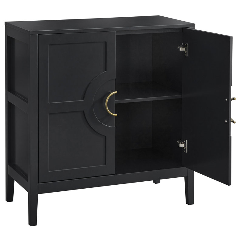 Armoire d'appoint 2 portes avec tablettes réglables Hewson , Noir